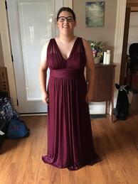 Maroon Evening Gown Before High School Homecoming Alteration